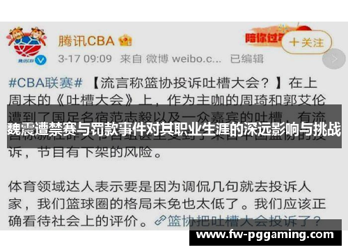 魏震遭禁赛与罚款事件对其职业生涯的深远影响与挑战